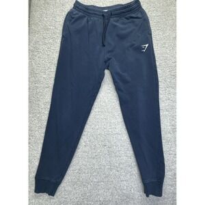 Gymshark‎ Joggers Mens Size M Blue Drawstring Activewear Crest Jogger Pants
